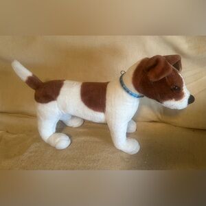 PlushTerrier Dog Stuffed Animal W/Collar Brown & White Jack Russel Toy 15” NWOT